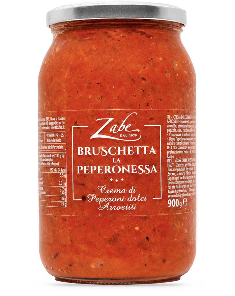 Bruschetta La Peperonessa crema di peperoni dolci arrostiti